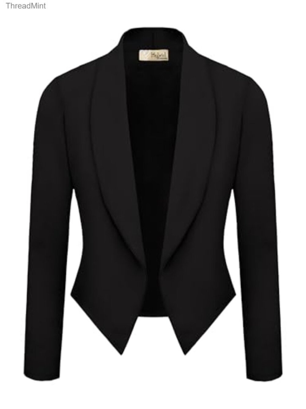 Women's Casual Blazer Open Front Shawl Collar 3/4 Sleeve - Picture 2 of 6
